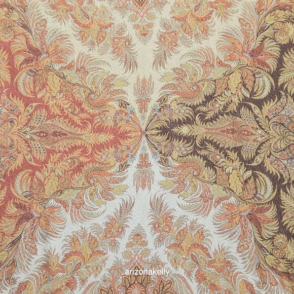 NWOT ETRO 100% Silk Square Scarf Crepe Fall Colors Earth Tones Italy Milan - Picture 7 of 16